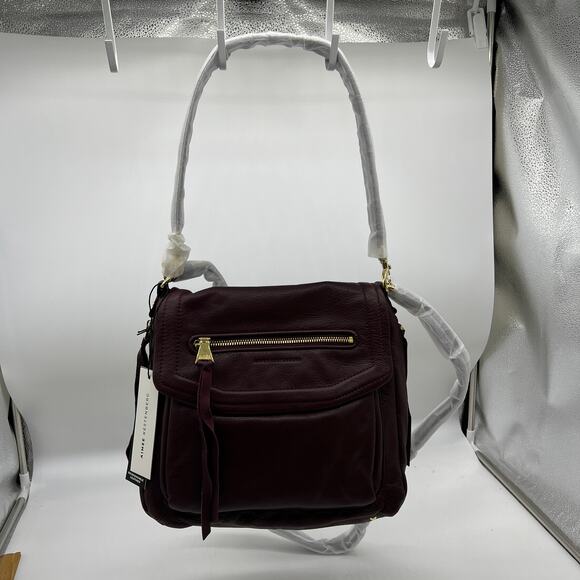 Aimee Kestenberg Leather Shoulder Bag with Crossbody Strap True Plum - Picture 1 of 16